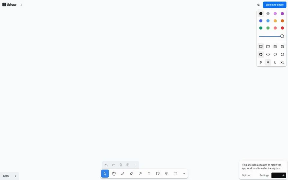 tldraw • very good free whiteboard